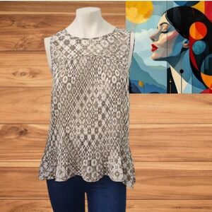Women's Sleeveless Geometric Print Blouse‎ Size 6 – Lightweight Casual Top